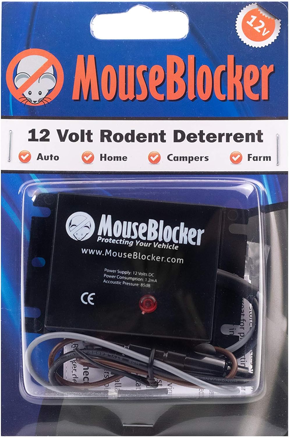 MouseBlocker 12V Ultrasonic Under Hood Mouse and Rodent Deterrent for ...